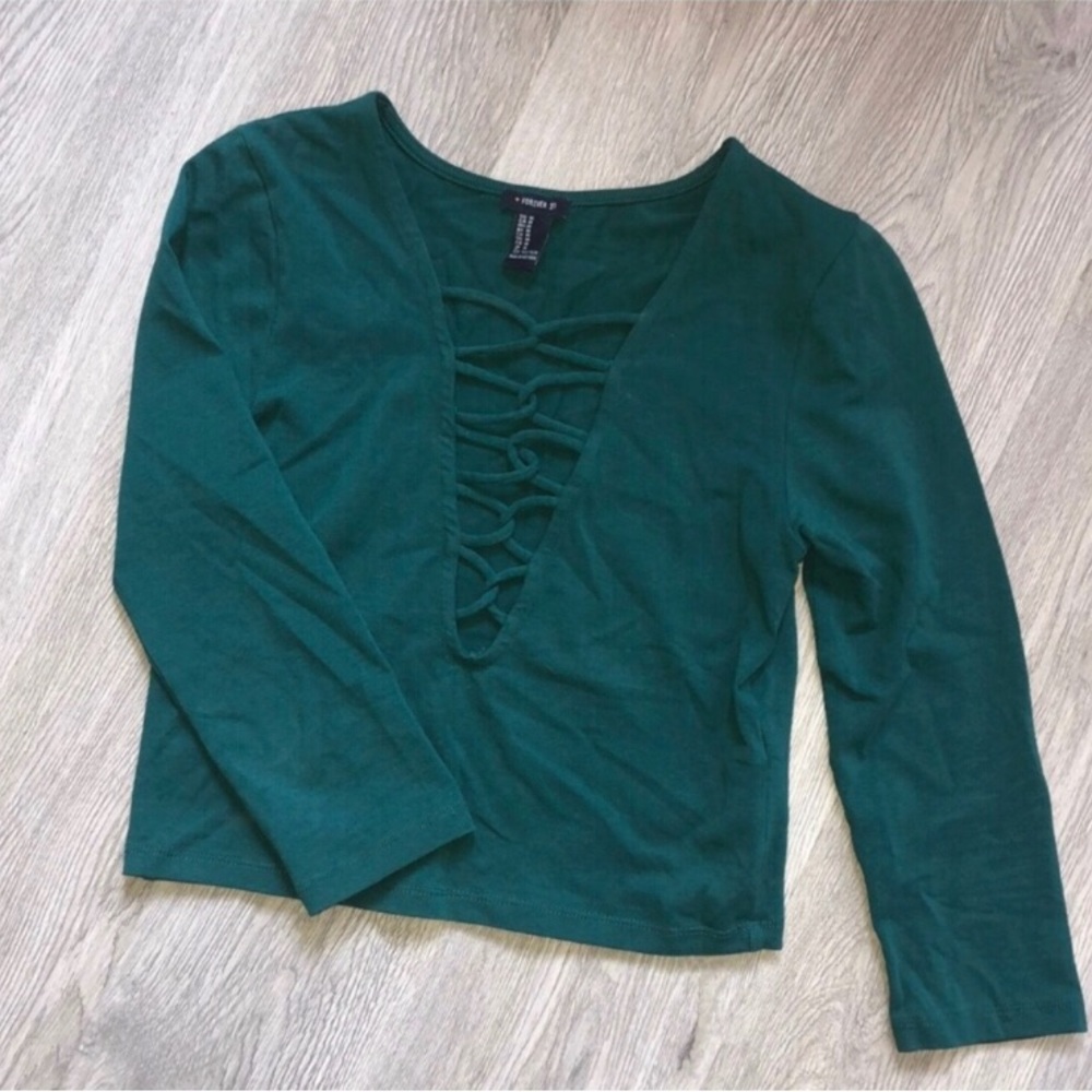 Sexy green plunge top